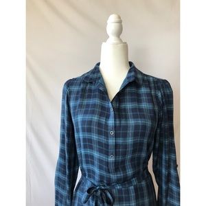 LOFT Lightweight Plaid Shirtdress
